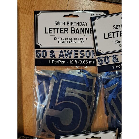 LOT of "50th Birthday" decor new in packages 96 banners-5 Plaques1 XL Banner - Picture 3 of 8